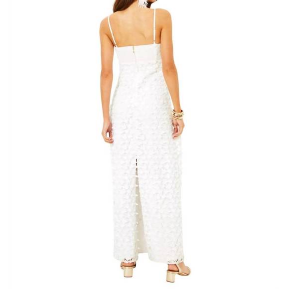 NEW LILLY PULITZER gillian lace maxi slip dress in white - Picture 2 of 3